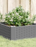 vidaXL Градинска кашпа с колчета светлосива 425x425x285 см PP