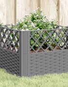 vidaXL Градинска кашпа с колчета светлосива 435x435x435 см PP