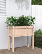 vidaXL Градинска кашпа с крака 70x31x70 см бор масив
