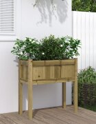 vidaXL Градинска кашпа с крака 70x31x70 см импрегниран бор