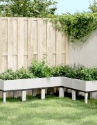 vidaXL Градинска кашпа с крака бяла 160x120x42 см PP