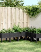 vidaXL Градинска кашпа с крака черна 160x120x42 см PP