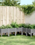 vidaXL Градинска кашпа с крака светлосива 160x120x42 см PP