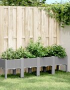 vidaXL Градинска кашпа с крака светлосива 160x40x42 см PP