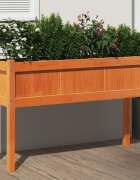 vidaXL Градинска кашпа с крака восъчнокафяв 110x31x70 см бор масив