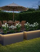 vidaXL Градинска кашпа с LED осветление 2 бр. Антрацит