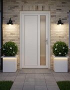 vidaXL Градинска кашпа с LED осветление 2 бр. Бяло 30 x 30 x 30 cm