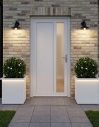 vidaXL Градинска кашпа с LED осветление 2 бр. Бяло 40 x 40 x 40 cm