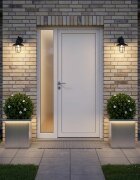 vidaXL Градинска кашпа с LED осветление 2 бр. Сребристо