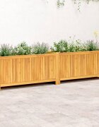 vidaXL Градинска кашпа с вложка 199x385x50 см масивна акация