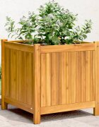 vidaXL Градинска кашпа с вложка 50x50x50 см масивна акация