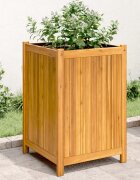 vidaXL Градинска кашпа с вложка 50x50x75 см масивна акация