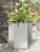 vidaXL Градинска кашпа шестоъгълна 46x40x45 см неръждаема стомана