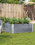 vidaXL Градинска кашпа сив 100x100 см борова дървесина масив