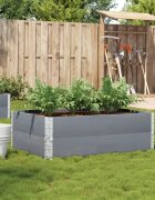 vidaXL Градинска кашпа сив 120x80 см борова дървесина масив