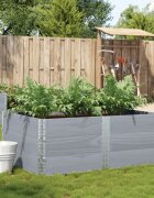 vidaXL Градинска кашпа сив 150x100 см борова дървесина масив