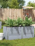 vidaXL Градинска кашпа сив 150x50 см борова дървесина масив