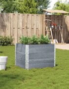 vidaXL Градинска кашпа сив 80x60 см борова дървесина масив