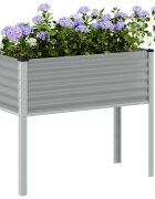 vidaXL Градинска кашпа сива 100x45x90 см стомана