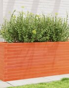 vidaXL Градинска кашпа восъчнокафяв 110x40x455см борово дърво масив