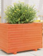 vidaXL Градинска кашпа восъчнокафяв 70x40x495 см борово дърво масив