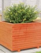 vidaXL Градинска кашпа восъчнокафяв 70x70x495 см борово дърво масив