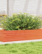 vidaXL Градинска кашпа восъчнокафява 110x40x23см борово дърво масив