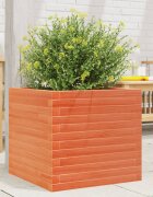 vidaXL Градинска кашпа восъчнокафява 50x50x455 см бор масив