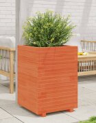 vidaXL Градинска кашпа восъчнокафява 50x50x725см борово дърво масив
