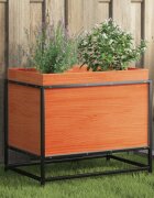 vidaXL Градинска кашпа восъчнокафява 60x40x50 см борово дърво масив