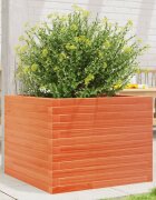 vidaXL Градинска кашпа восъчнокафява 60x60x455 см бор масив