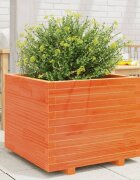 vidaXL Градинска кашпа восъчнокафява 60x60x495 см бор масив