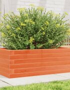 vidaXL Градинска кашпа восъчнокафява 70x40x23 см борово дърво масив