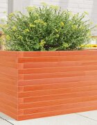 vidaXL Градинска кашпа восъчнокафява 70x40x46 см борово дърво масив