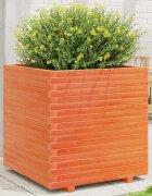 vidaXL Градинска кашпа восъчнокафява 70x70x725см борово дърво масив