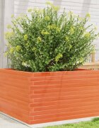 vidaXL Градинска кашпа восъчнокафява 80x80x455 см бор масив