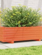vidaXL Градинска кашпа восъчнокафява 90x40x265 борово дърво масив