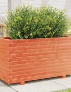 vidaXL Градинска кашпа восъчнокафява 90x40x495см борово дърво масив