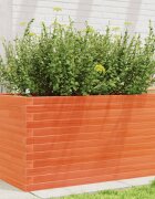 vidaXL Градинска кашпа восъчнокафява 90x60x455см борово дърво масив