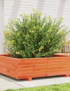 vidaXL Градинска кашпа восъчнокафява 90x90x265см борово дърво масив