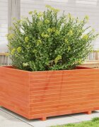vidaXL Градинска кашпа восъчнокафява 90x90x495см борово дърво масив