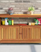 vidaXL Градинска конзолна маса 110x35x75 см акация масив