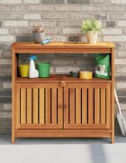 vidaXL Градинска конзолна маса 80x35x75 см акация масив