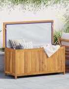 vidaXL Градинска кутия 114x50x58 см тиково дърво масив