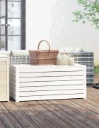 vidaXL Градинска кутия бяла 101x505x465 см масивна борова дървесина