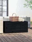 vidaXL Градинска кутия черна 101x505x465 см масивна борова дървесина
