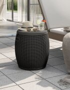 vidaXL Градинска кутия за съхранение 4 в 1 черна полипропилен