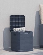 vidaXL Градинска кутия за съхранение 90 л антрацит
