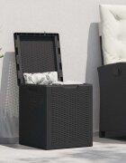 vidaXL Градинска кутия за съхранение 90 л черна PP ратан