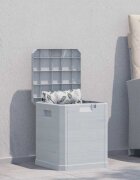 vidaXL Градинска кутия за съхранение 90 л светлосива